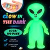 CroBlissful 50 Pcs Colorful Mini Alien Figures Glow in The Dark Small Aliens Figurine for Space Party Favors Prank Alien Figure Rubber Tiny Aliens Figurines for Halloween Party Goodie Bag Filler