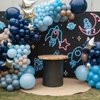 Space Theme Balloon Arch Kit, Navy Blue Gray Apricot Balloons with Moon Star Foil Balloons for Kids Boy Space Around Sun Theme Birthday Decorations First Trip Party Supplies Baby Shower Backdrop