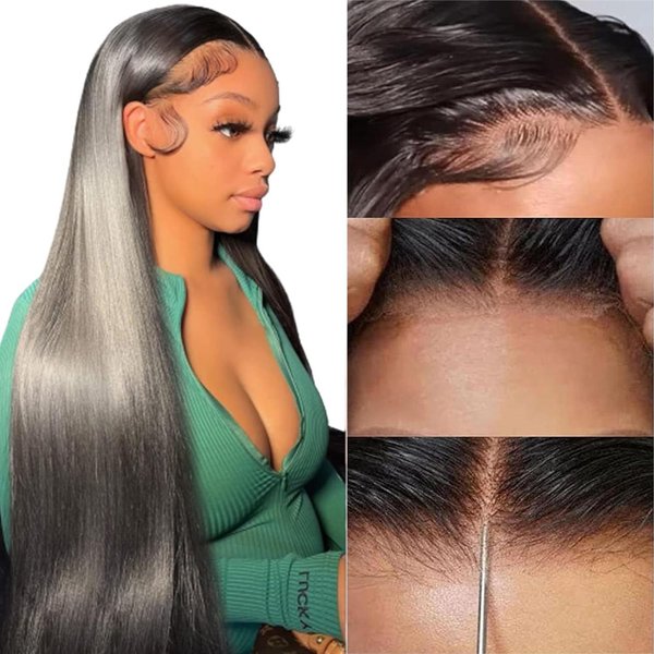 LATTIXXIA 6x5 Wear and Go Glueless Wigs Human Hair Pre Plucked Pre Cut HD 200% Density Lace Straight Lace Front Wigs Human Hair Glueless Lace Front Wigs For Women 30 Inch