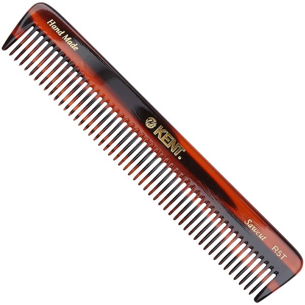 Kent R5T All Coarse Hair Detangling Comb Wide Teeth Dressing Table Comb for Thick Curly Wavy Hair. Hair Detangler Comb for Grooming Styling Hair, Beard and Mustache. Saw-Cut. Handmade in England
