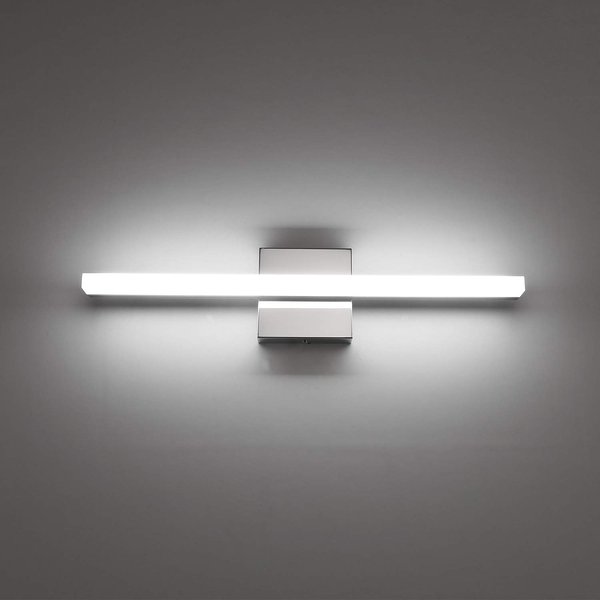 Combuh Modern Bathroom Light Fixtures Over Mirror 16 Inch IP44 9W Chrome Bathroom Vanity Light Bar for Bathroom Wall Sconce CoolWhite 6000K
