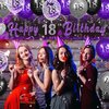 Purple 18th Birthday Decorations, Black Purple Silver Happy 18th Birthday Yard Banner and 24pcs 18th Birthday Balloons for Women Girls 18th Birthday Anniversary Party Supplies Indoor Outdoor Decor