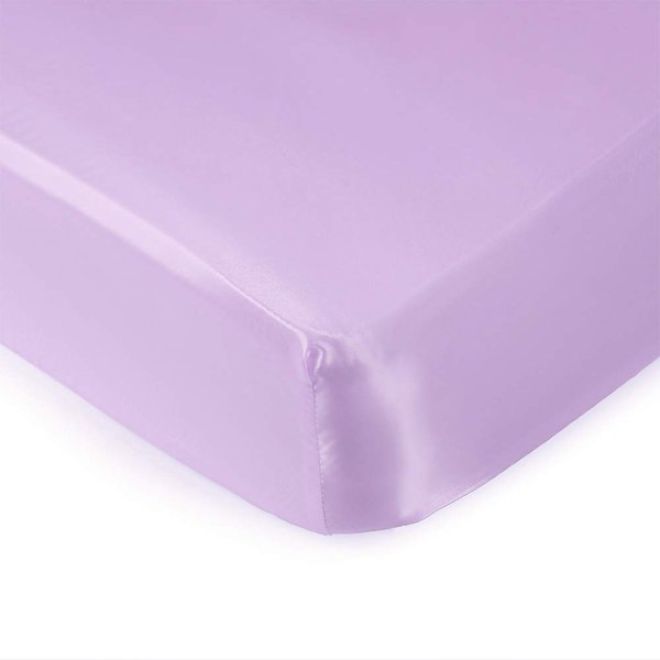 Pro Goleem Satin Soft Crib Sheet Great for Baby with Sensitive Hair Silky Baby Mattress Sheet Lavender Unisex 52’’x28’’x8’’ Fitted Sheet