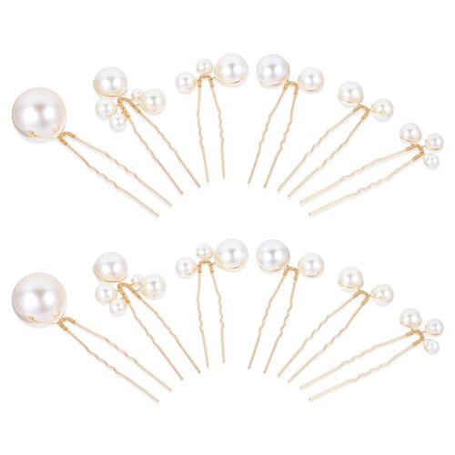 12 Pcs Pearl Hair Pins Bridal Hair Pins U Shaped Pearl Hair Clips Pearl Hair Accessories Hair Pearls Decorative Hair Pins Pearl Bobby Pins for Brides Bridesmaid Women Girls