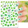 10 Sheets St Patrick’s Day Nail Stickers Green Shamrock Nail Art Stickers Self Adhesive Four-leaf Clover Leaf Nail Decals Luck of Irish Nail Supplies for Women Girls Saint Patrick's Day Manicure Decor