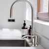 SAMODRA Soap Dispenser for Kitchen Sink, Brushed Nickel ABS Pump Head, with 17 oz PET Lotion Bottle, Refill from Top, Built-in Design