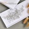 Catery Rhinestones Bride Wedding Hair Comb Silver Bridal Side Comb Wedding Hair Piece Bead Bridal Hair Piece Clips Hair Accessories for Women and Girls (A silver)