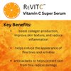 ReVitC Vitamin C Anti-Aging Super Serum for Face and Neck with Hyaluronic Acid, MSM, Ferulic Acid