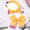 HIFANMM Back to School Headband For Girls, Yellow Pencil Bows Hair Clips Hair Accessories, Students Teachers Outfits Non Slip Hair Band for Girls First Day of School Supplies (Yellow, standard)