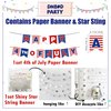 4th of July Balloon Garland Arch Kit,100pcs Navy Blue Red White Balloons Arch With Paper Banner For Independence Day Patriotic Party Supplies, July 4th Balloon Decorations with Shiny Stars Pendants