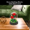 OLTLYUNH Roses Flower Bouquet Set,Mini Bricks Botanical Collection Flowers Building Blocks,Assembly Bonsai Tree Friends Sets, Valentine's Anniversaries Birthday Gift for Women Friends Adults