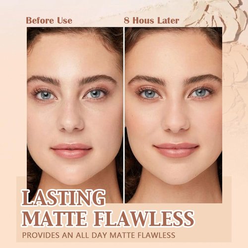 Kaely Oil Control Pressed Powder,Matte Setting Powder Compact,Face Finishing Powder Makeup,Long Lasting Waterproof Powder Foundation,polvo compacto de maquillaje,Lightweight,Vegan,02 Natural Beige