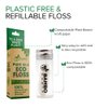 Biodegradable Mint Dental Tooth Lace Floss With Refillable & Reusable Glass Holder - 100% Organic Natural and Compostable Teeth Silk Spool Waxed With Candelilla Wax & Eco-Friendly Zero Waste Packaging