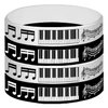 CupaPlay 48PCS Piano Notes Rubber Bracelets Silicone Wristbands Party Supplies -Piano Notes Theme Party Decorations Music Birthday Baby Shower Party Favors