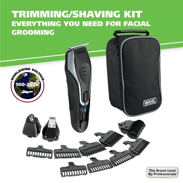 Wahl Aqua Blade Rechargeable Wet/Dry Lithium-Ion Deluxe Beard Trimmer for Men - Interchangeable Heads for Detailing, Hair, Mustache and Body Grooming - Model 9899-100