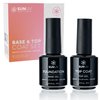 SUNUV Top Coat Base Coat Set, Gel Nail Polish 2 Pack 15ml for Nail Design Manicure UV Nail Lamp No Wipe High Gloss