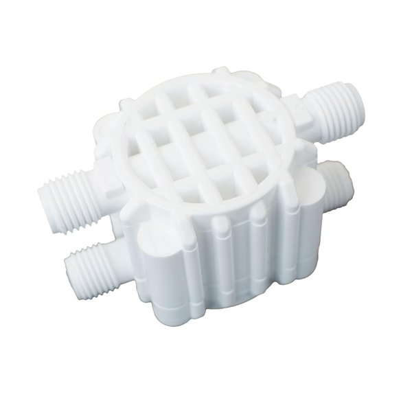 1/4" 4-Way Auto Shut-Off Valve for RO Systems – Quick-Connect Fittings, Food-Grade POM Material, Easy Installation - White