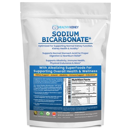 Organic Sodium Bicarbonate Alkaline Supplement For Alkalinity. Support Kidneys & Stomach Acid Neutralizer with Alkaline Superfoods. Sodium Bicarbonate Powder Kidney Immune Support Antacid Sports 2 LB.