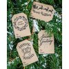 Gift Tags Natural Kraft Holiday Present Stickers Season's Greetings 4 Different Designs 2 x 3 Inch 100 Total Labels
