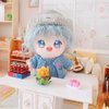niannyyhouse 7.8in/20cm Plush Doll Stuffed Figures Toys Clothes Hat Floret Sweater Dress up (Gray)