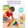 Gleamkid 54PCS Magnetic Blocks Set, Glow in The Dark Children Construction Kit, STEM Construction Stacking Toy, Multi-Color Rainbow Stacking Blocks, Ideal Present Gift for Kids 3+ Boys and Girls