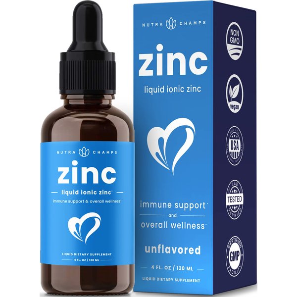 Liquid Zinc for Kids & Adults | Vegan, Pure Ionic Zinc Drops Enhanced with Vitamin C | Elemental Zinc Supplements for Immune Support | Sugar-Free Zinc Liquid 4 oz