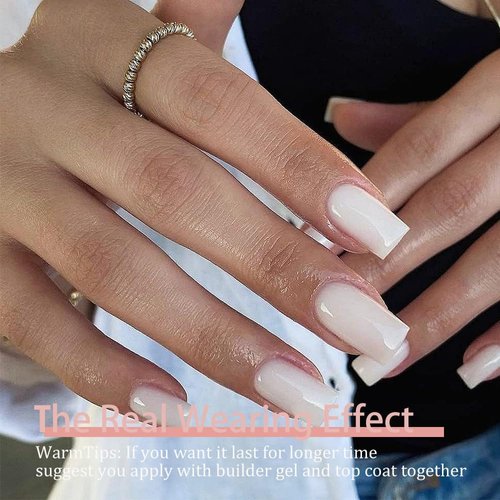 SXVME Gel X Nail Tips Medium Square Press on Nails White Soft Gel Nail Tips 300Pcs Pre Colored Natrual Milky White Gel X Tips Gel X Nails Press ons Soak Off Acrylic Fake Nails Extensions False Nails