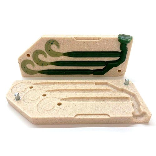 Smedioks Premium Soft Plastiс Mold Lure Making Injection Molds Fishing Lures 3 Cavity Yamamoto Stretch 40 Grub