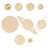 Solar System Model of Planets, Pack of 5 Sets of 9 DIY Wooden Crafts to Paint for Outer Space Classroom Decorations or Science Party, by Woodpeckers