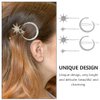 2pcs Vintage Star Moon Hair Pin Metal Alloy Rhinestone Bobby Pins Hair Accessories for Woman (Silver)