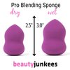 Beauty Junkees Makeup Sponge Blender – Purple Pear Foundation Makeup Blender Sponge, Liquid Cream Powder Blending Sponges, Make Up Applicator, Cosmetic Blenders, Wet Dry Beauty Sponge, Latex Free