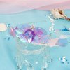 GAFATORY Purple Mermaid Headband for Women Rhinestone Adult Crown Fishtail Headbands Starfish Pearl Tiara Ocean Theme Halloween Custome Pink Purple Crown for Mermaid Party Decorations