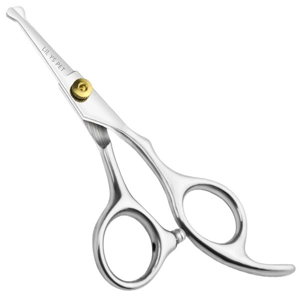 LILYS PET 5.0" Right-Handed Round-Tip Pet Grooming Scissors, Stainless Steel Small Ball Tip for Nose Hair,Ear Hair,Face Hair,Paw Hair for Dogs and Cats…