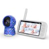 NexiGo Video Baby Monitor with Camera and Audio, 5 Inch Split IPS Screen, Support Up to 4 Cameras, 2-Way Audio, Pan-Tilt-Zoom, 4800mAh Battery, Temperature Detection, Night Vision, Lullaby (Blue)