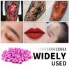 OFEYLE Tattoo Ink Caps Disposable Skull Tattoo Ink Cups 200PCS Plastic Ink Caps for Tattooing Makeup Pigment Ink Cups Tattoo Ink Holder Tattoo Supplies and Equipment, Tattoo Accessories (Pink)