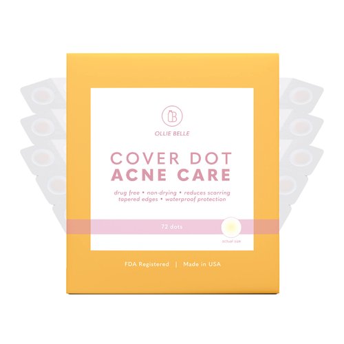 Cover Dot Acne Care (72 dots) Skin Blemish Treatment with Hydrocolloid | Clear, Waterproof Patch | Oil and Pimple Absorbing | Latex-Free