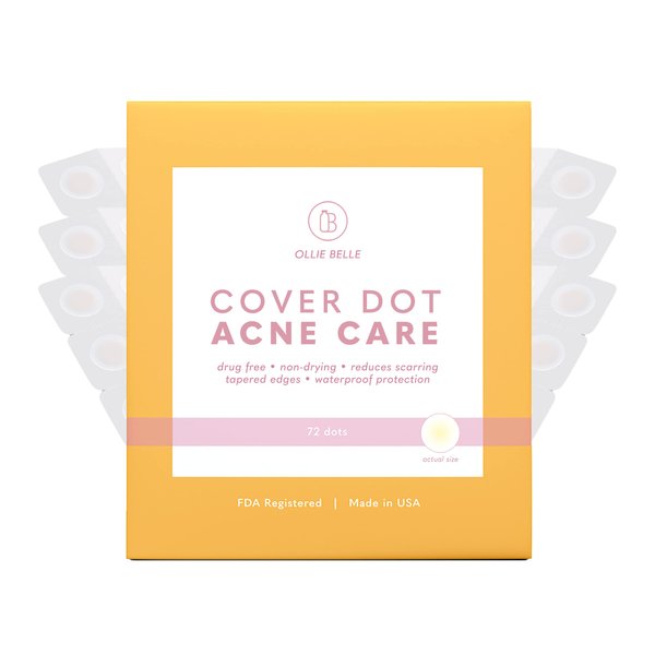 Cover Dot Acne Care (72 dots) Skin Blemish Treatment with Hydrocolloid | Clear, Waterproof Patch | Oil and Pimple Absorbing | Latex-Free