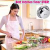 Albayrak Kitchen Timer, Chef Cooking Timer Clock with Loud Alarm, No Batteries Required, 100% Mechanical - Magnetic Backing, Exquisite Stainless Steel Body - Countdown Reminder - Silver 1Pack