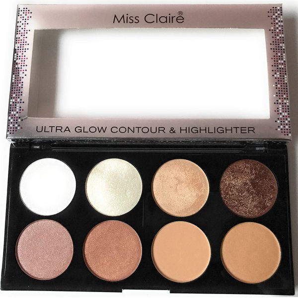 Miss Claire Ultra Glow Contour & Highlighter Makeup Palette 2, Multi, 16 Grams, Multicolor, 16 g