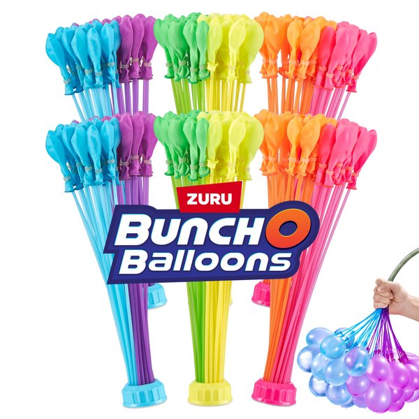 Bunch O Balloons Tropical Party (6 Pack) by ZURU, 200+ Rapid-Filling Self-Sealing Tropical Colored Water Balloons for Outdoor Family, Friends, Children Summer Fun (6 Pack)