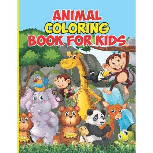 Animal Coloring Book for Kids, Educational Zoo Coloring Pages for Kindergarten Boys and Girls ages 3-8, Happy Cute Little Nature Jumbo Animals Books for Children Toddlers