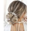 Latious Crystal Bride Wedding Hair Comb Silver Pearl Bridal Hair Pieces Rhinestones Hair Clip Prom Hair Accessories for Women and Girls