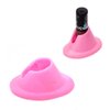 AISIBO Soft Rubber Nail Polish Bottle Holder, 4PCS Nail Polish Ring Holder, Stand Manicure Display Tools for Nail Art Design Painting Salon DIY(White Pink)