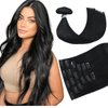 HUAYI Black Clip in Hair Extensions Real Human Hair 22 Inch Jet Black Hair Extensions Clip ins Human Hair Natural Hair Extensions Clip in Full Head 7pcs 70G (22In 7pcs 70g)