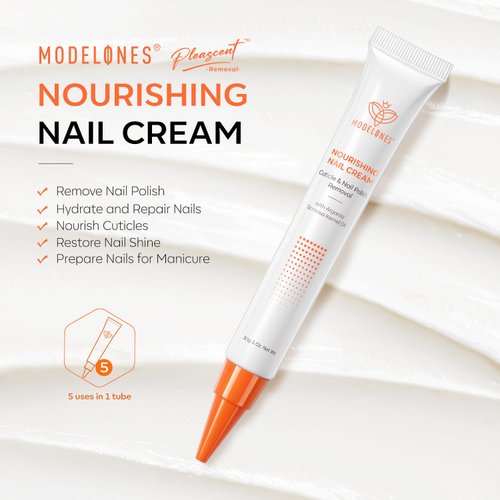 Modelones Nail Polish Remover Cream Non-Acetone PleaSCENET Ultra-Powerful Nail Polish Remover Enriched with Beeswax and Castor Oil Hands Spa & Nail Care Remover Cream for Travel Home Salon