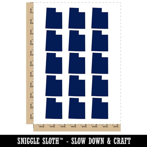 Utah State Silhouette Temporary Tattoo Water Resistant Fake Body Art Set Collection - 15 2" Tattoos (1 Sheet)