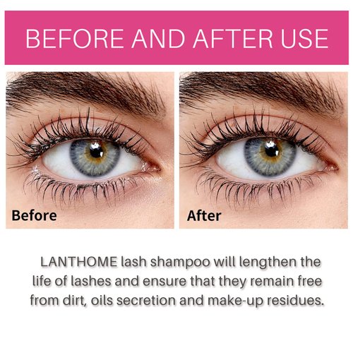 Eyelash Extension Shampoo, Remove Makeup Residue & Mascara, Gentle Deep Cleansing and No Irritating or Burning for Eyelash Extension Foam - Perfect for Salon Use and Home Care (50ML)
