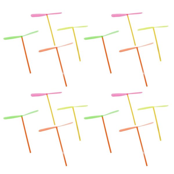 Kisangel Dragonfly Action Figure 40Pcs Plastic Dragonfly Toy Dragonfly Hand Rub Plastic Propeller Bamboo Dragonfly Copter for Outdoor Indoor (Random Color) Toy Helicopter