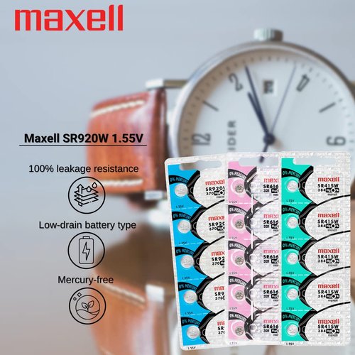 Maxell SR920W - 370 Watch/Calculator Battery Cell (5 Pack)
