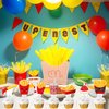 48pcs French Fries Cupcake Toppers French Fries Birthday Party Decorations Fast Food Party Decoration French Fries Theme Cupcake Picks for French Fries Birthday Party Baby Shower Supplies